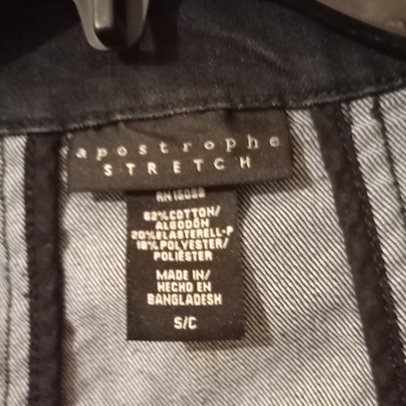 Women's Black Apostrophe Stretch Denim Jacket Size Small - Picture 2 of 5